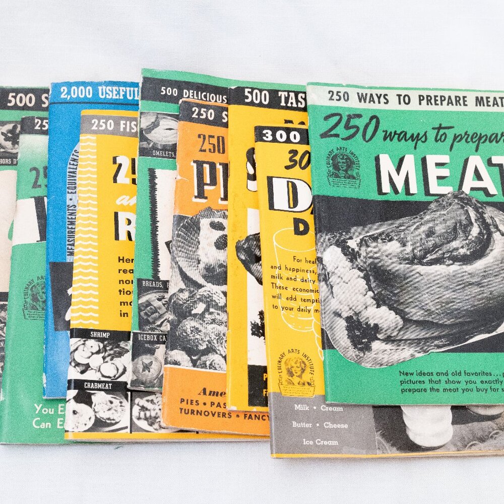 Vintage Recipe Booklets, Lot of 8, Published by Culinary Arts Institute, 1940s
